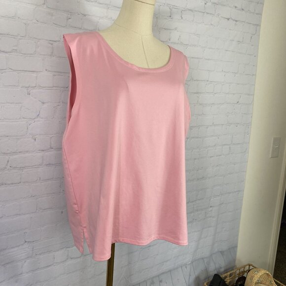 ⭐ 3/$15 Susan Graver Style XL Pink Sleeveless Tank Top 90% Polyester 10% Spandex - Picture 2 of 5